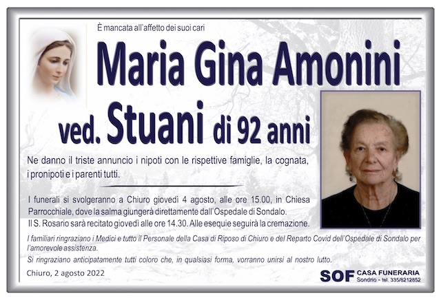 Maria Gina Amonini ved. Stuani