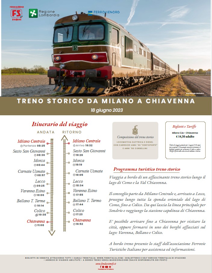 Treno storico da Milano a Chiavenna