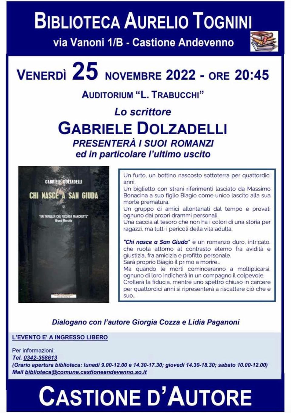 Incontro con lo scrittore Gabriele Dolzadelli
