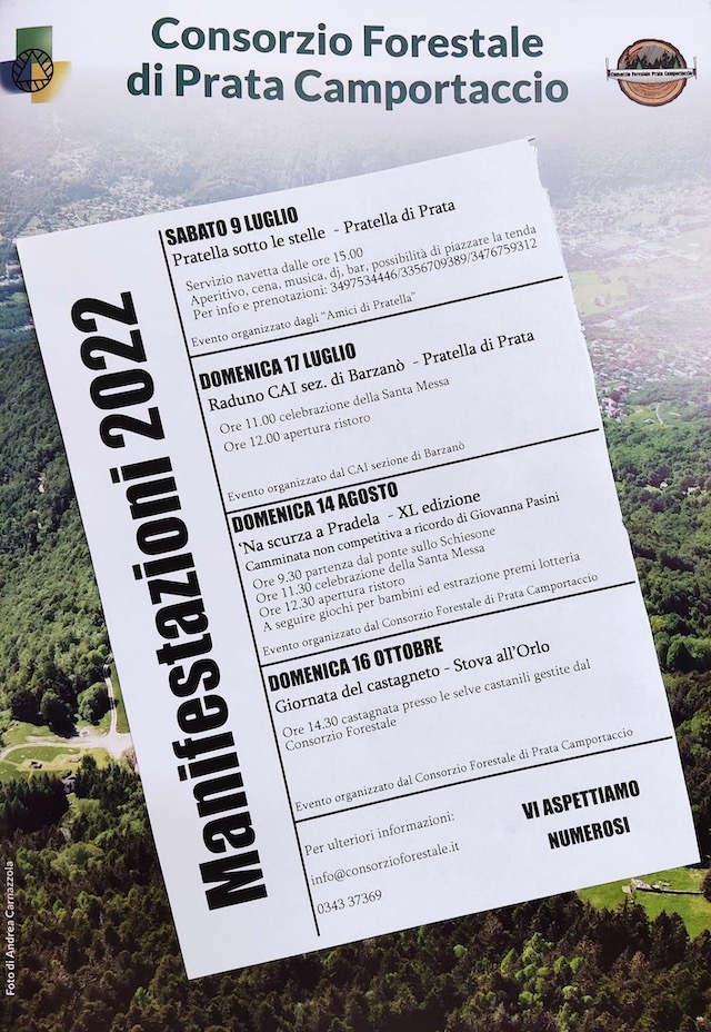 Manifestazioni 2022 del Consorzio Forestale Prata Camportaccio